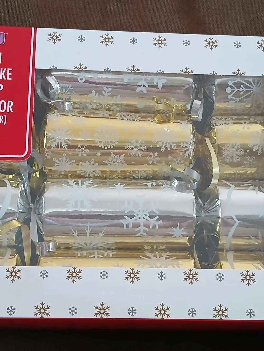 Joyin 10in Gold & Silver Snowflake Party No-Snap Favors - 8 Pack NEW
